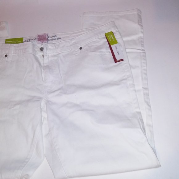 Merona Jeans Womens Size 18 White Modern‎ Straight Mid Rise Slim Hip & Thigh - Picture 8 of 13